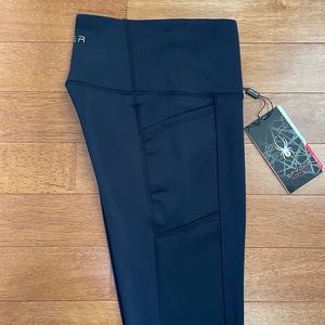 NWT NAVY BLUE Spyder Active Tech Fleece Leggings